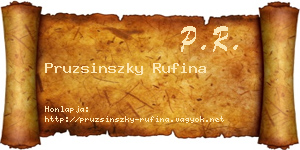 Pruzsinszky Rufina névjegykártya